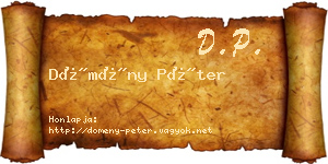 Dömény Péter névjegykártya