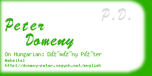 peter domeny business card